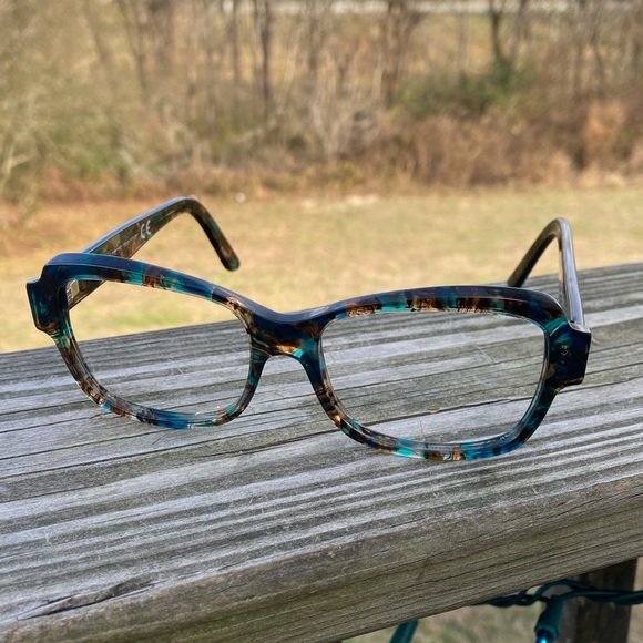 Kirkland Signature Taylor glasses frames Turquoise blue tortoise made in Italy - Picture 1 of 9